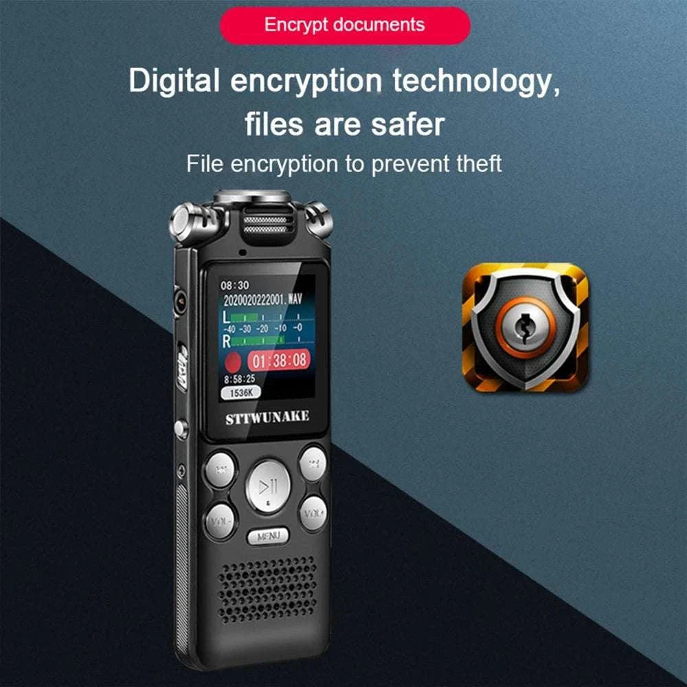 Digital Voice Recorder with Noise Reduction & 24h Recording Time-black / 32 GB