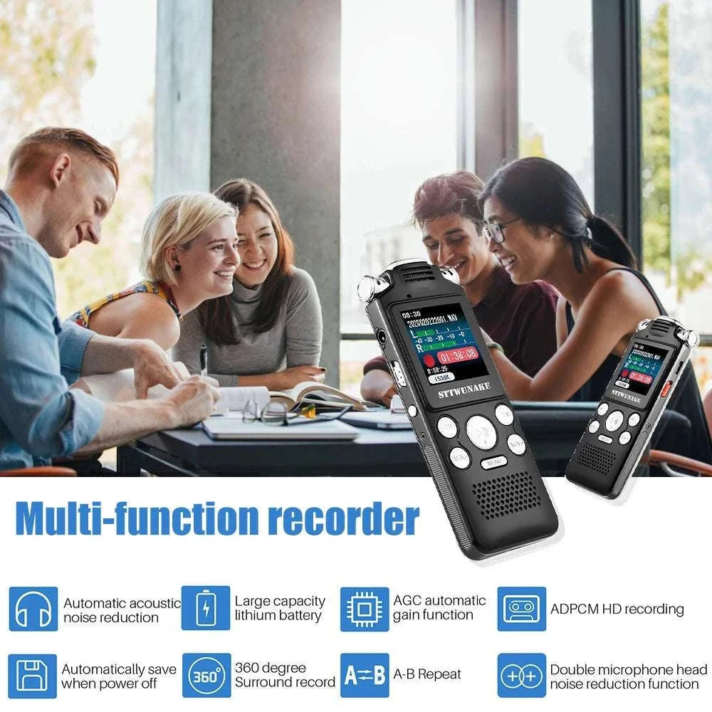 Digital Voice Recorder with Noise Reduction & 24h Recording Time-black / 32 GB
