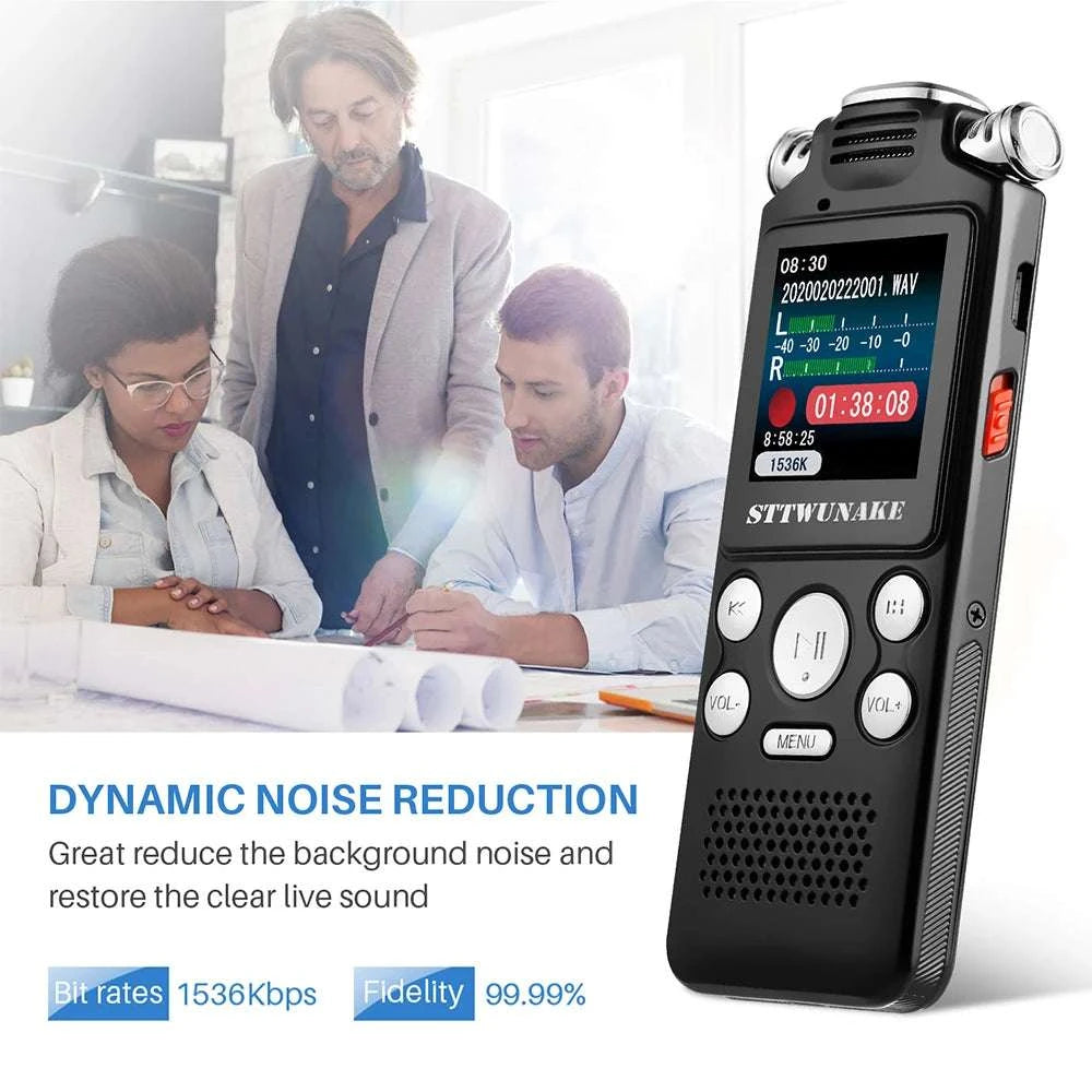 Digital Voice Recorder with Noise Reduction & 24h Recording Time-black / 32 GB