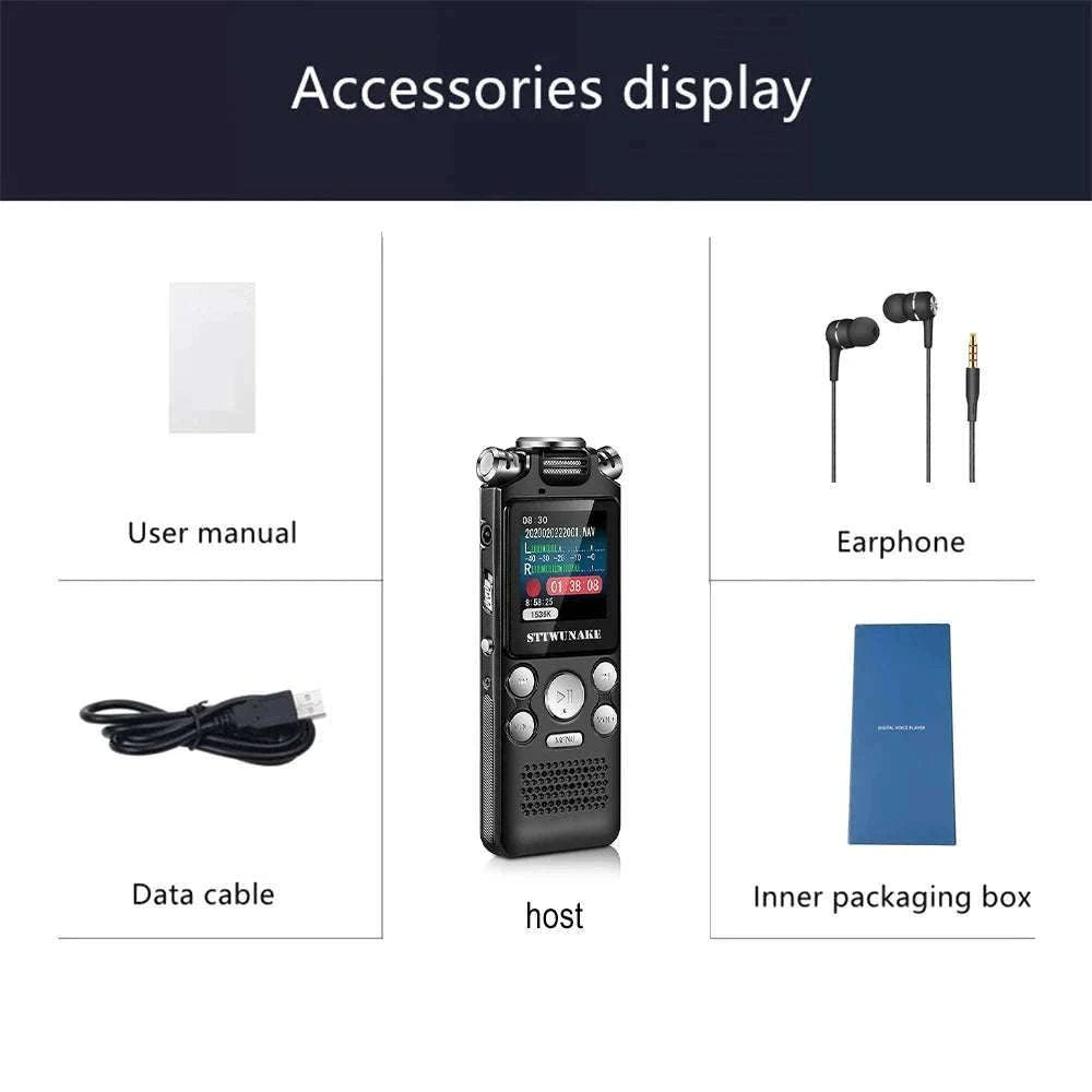 Digital Voice Recorder with Noise Reduction & 24h Recording Time-black / 32 GB
