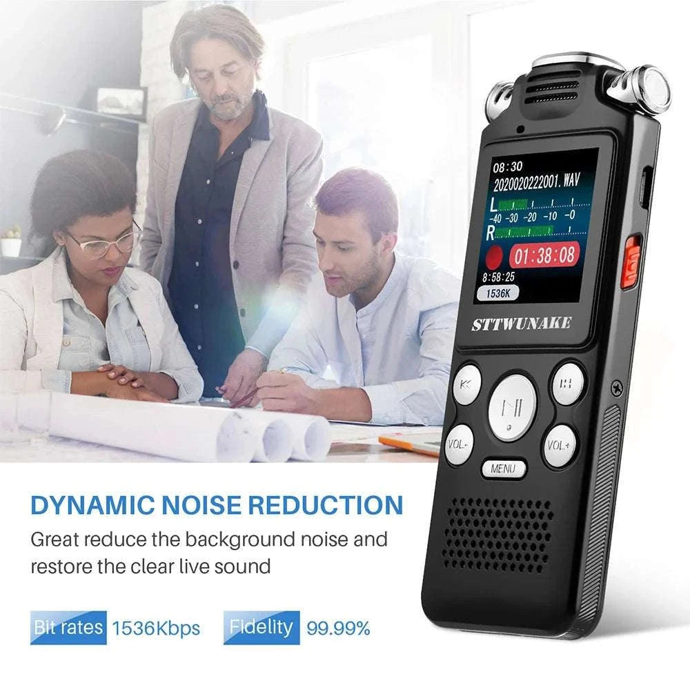 Digital Voice Recorder with Noise Reduction & 24h Recording Time-black / 32 GB