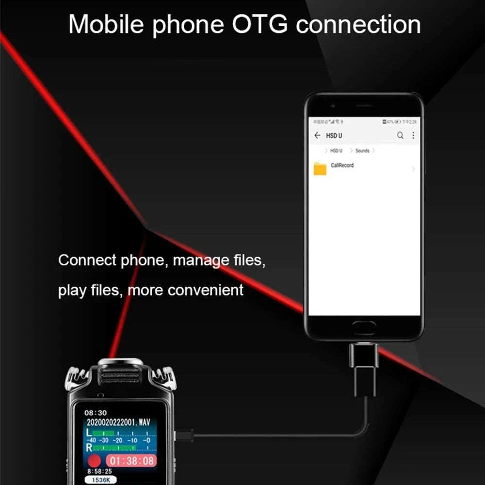 Digital Voice Recorder with Noise Reduction & 24h Recording Time-black / 32 GB