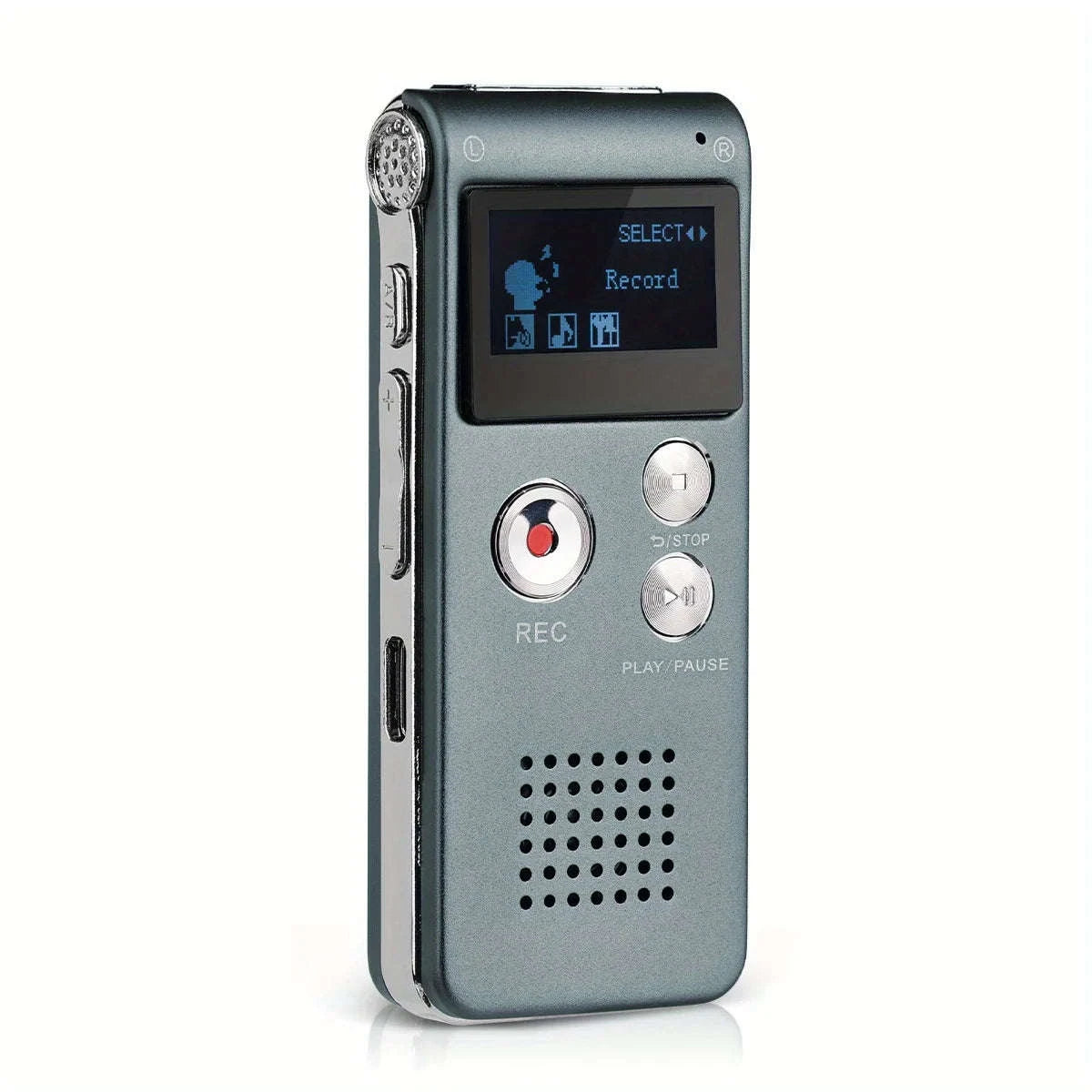 Digital Voice Recorder with Voice Activation and MP3 Playback-grey / 8 GB