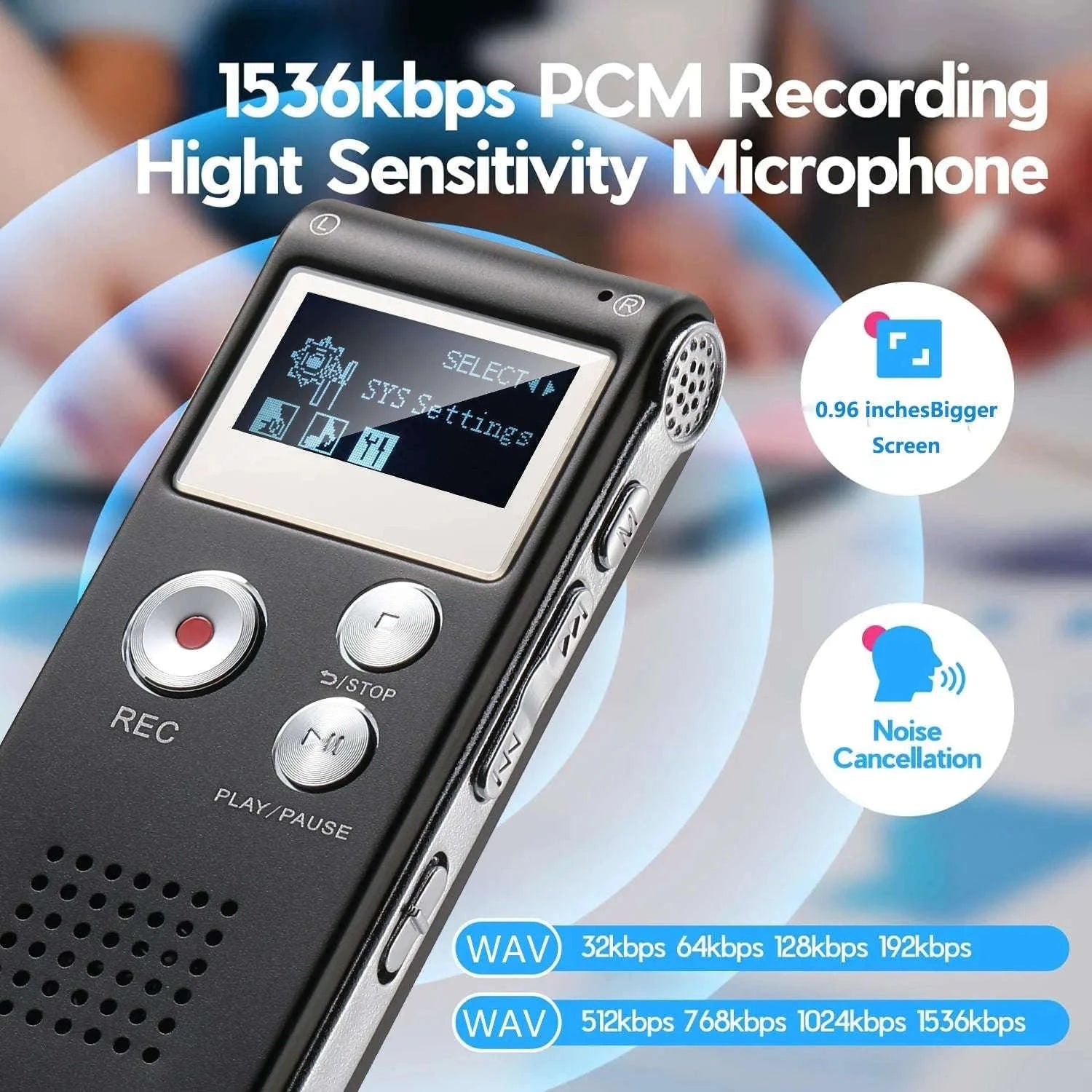 Digital Voice Recorder with Voice Activation and MP3 Playback-PURPLE / 8 GB