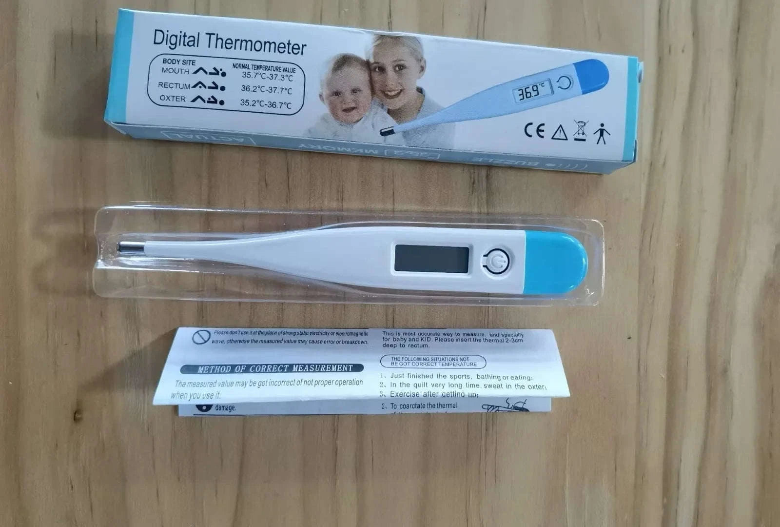 Digital Water Thermometer for Oral, Armpit, and Bath Readings-Dark Blue