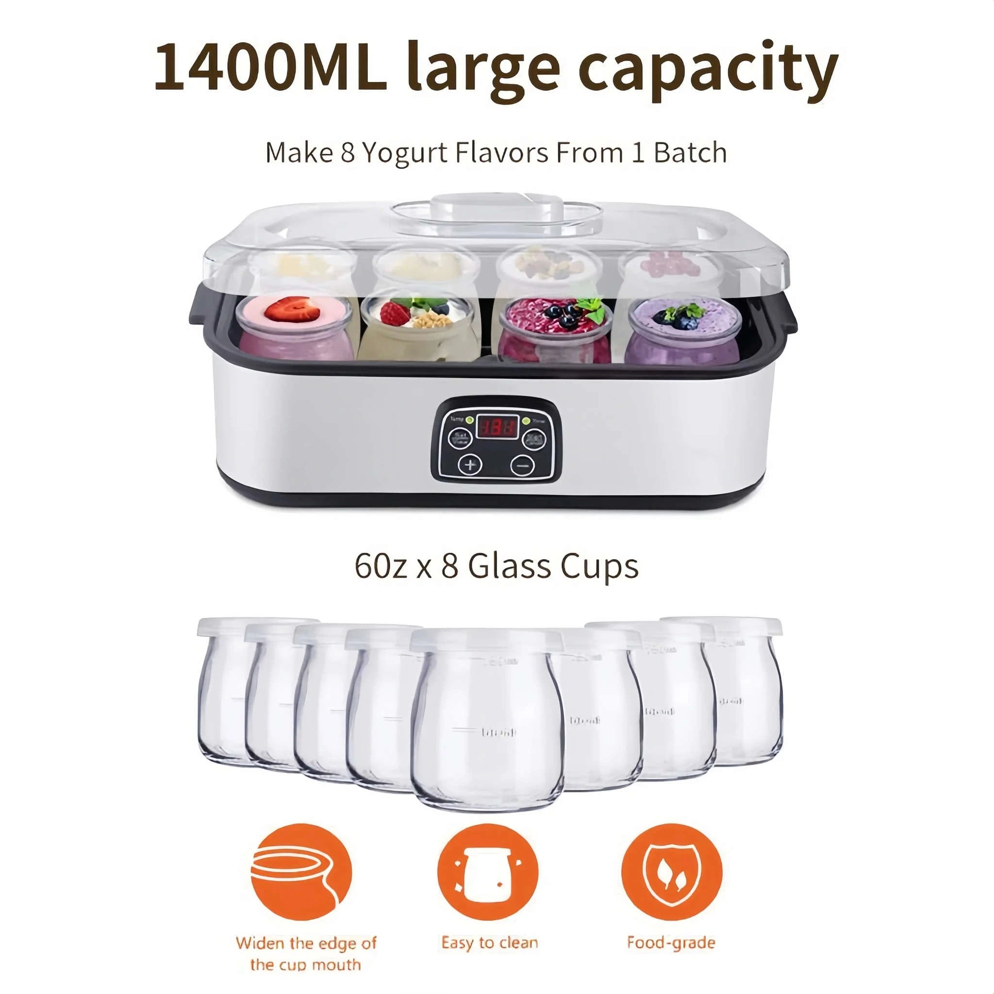 Digital Yogurt Fermenter with 5 Bonus Kitchen Gadgets-United States
