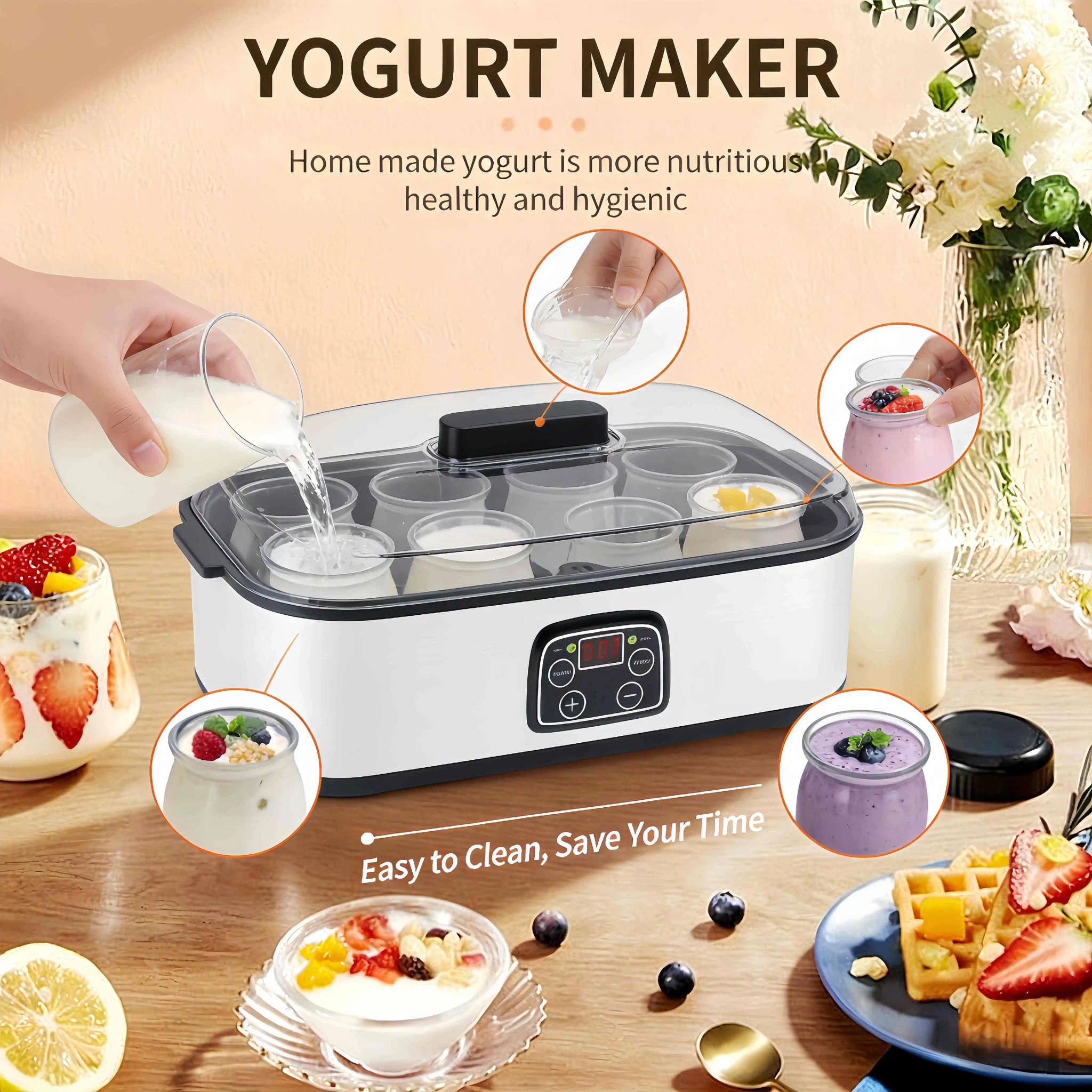 Digital Yogurt Fermenter with 5 Bonus Kitchen Gadgets-United States