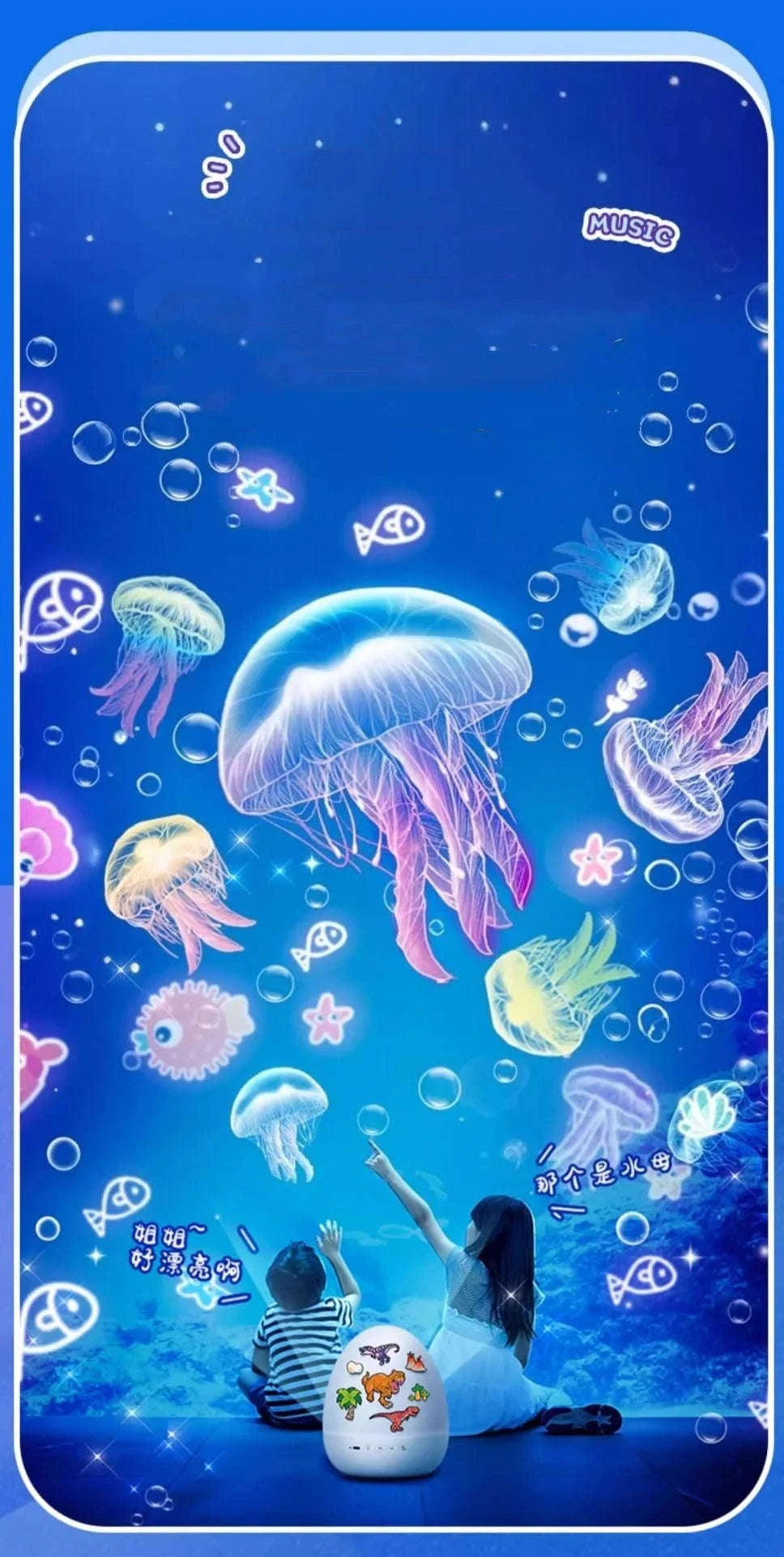 Dinosaur Egg Night Light Projector for Kids with Music & Films-Top 21films / changeable / 0-5W