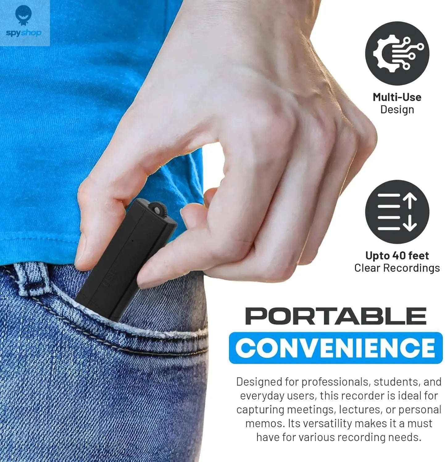Discreet USB Voice Recorder – Long Battery, Clear Audio, Portable-Default Title