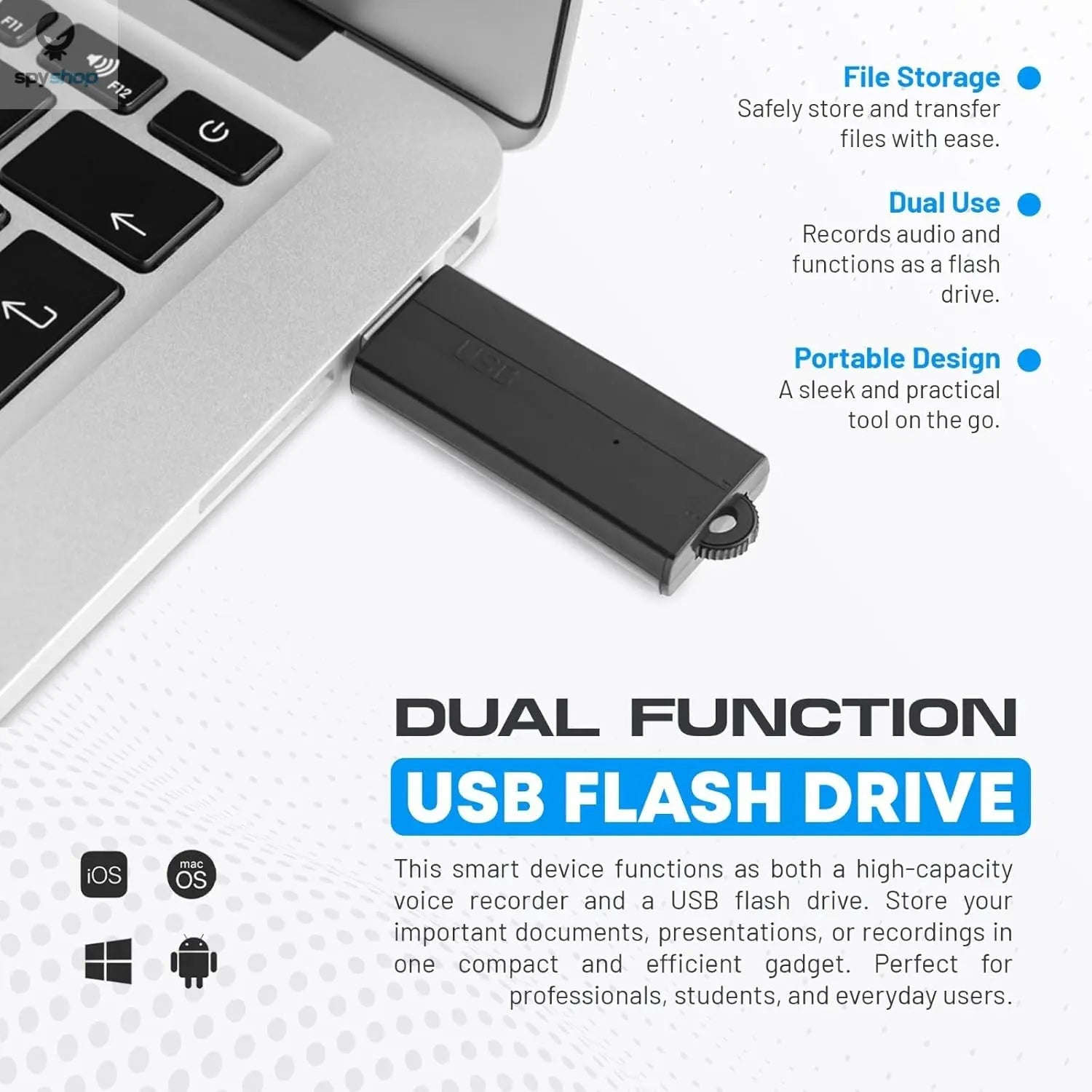 Discreet USB Voice Recorder – Long Battery, Clear Audio, Portable-Default Title