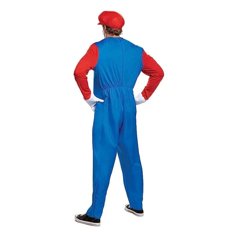Disguise Men's Mario Costume for Adults with Hat and Mustache-S(155-165CM) / 02