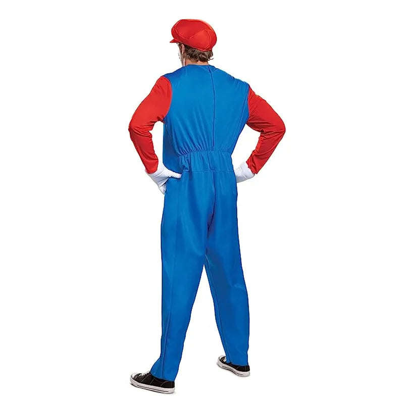 Disguise Men's Mario Costume for Adults with Hat and Mustache-S(155-165CM) / 02