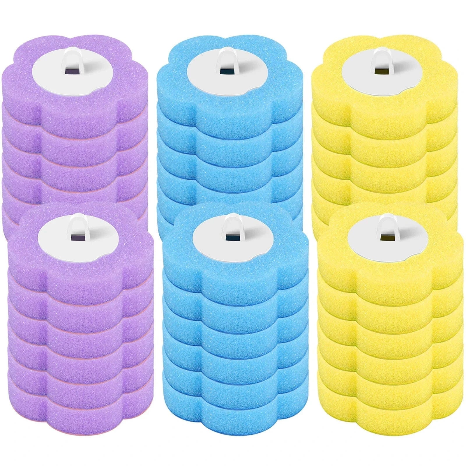 Disposable Toilet Brush Kit with Long Handle & Wall Mount-36 Pcs Heads B