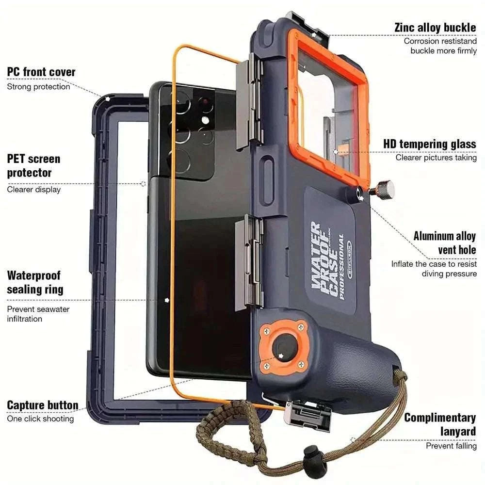 Diving Waterproof Case for Phones up to 6.9-inch-