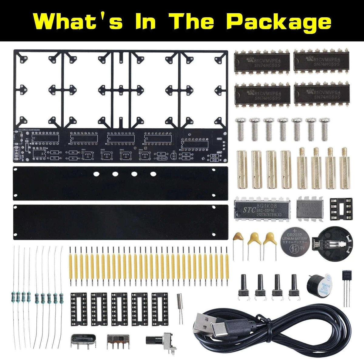 DIY Digital Alarm Clock Soldering Kit with Adjustable LED Display-Default Title