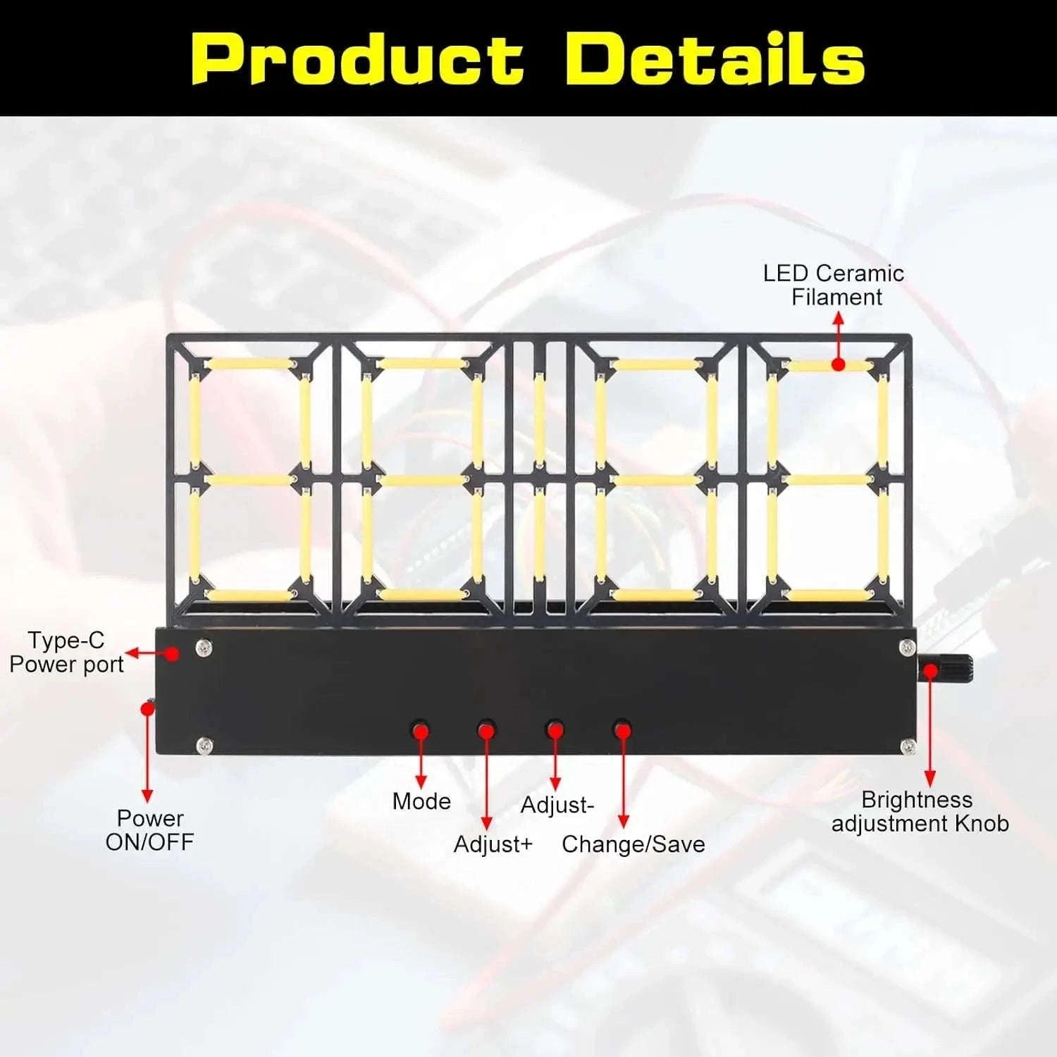 DIY Digital Alarm Clock Soldering Kit with Adjustable LED Display-Default Title