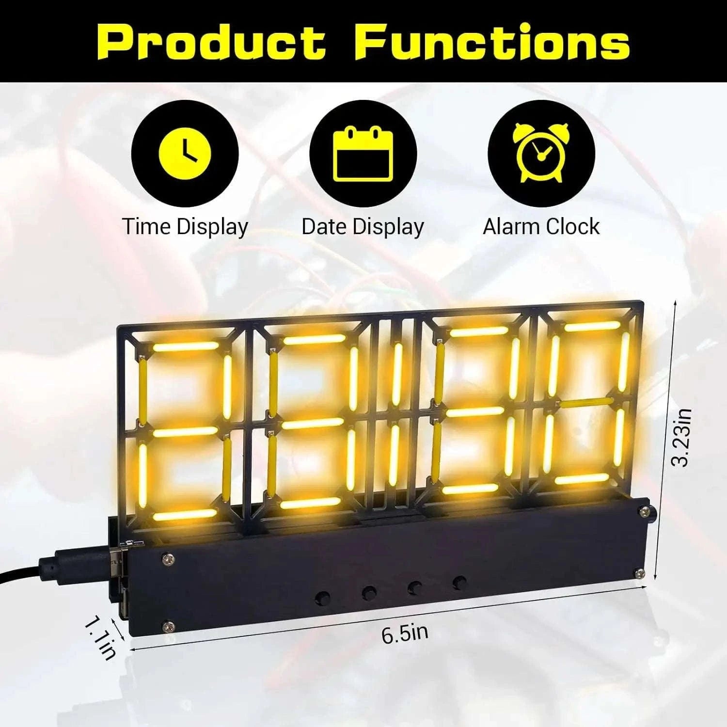 DIY Digital Alarm Clock Soldering Kit with Adjustable LED Display-Default Title