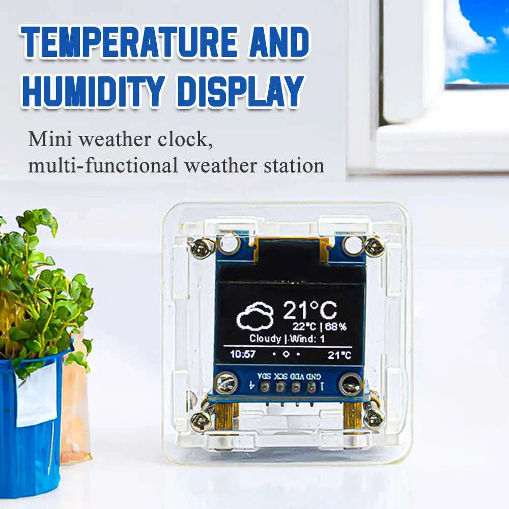 DIY Digital Clock Kit ESP8266 Mini WiFi Weather Station-Default Title