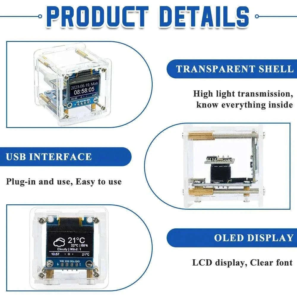 DIY Digital Clock Kit ESP8266 WiFi Weather Station-Default Title
