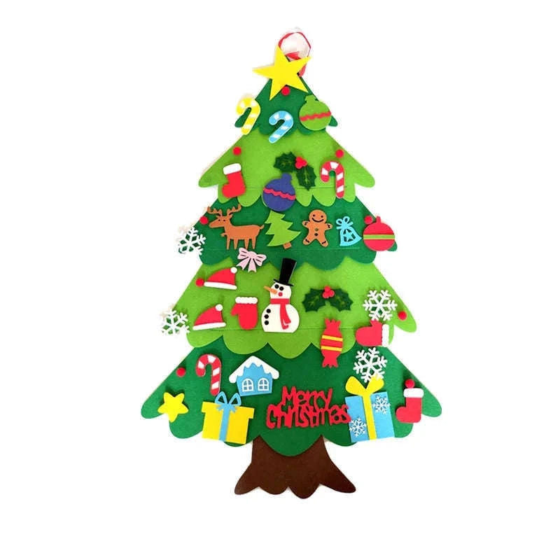 DIY Felt Christmas Tree for Kids with Reusable Ornaments-PB-32pcs 5M light / 1M