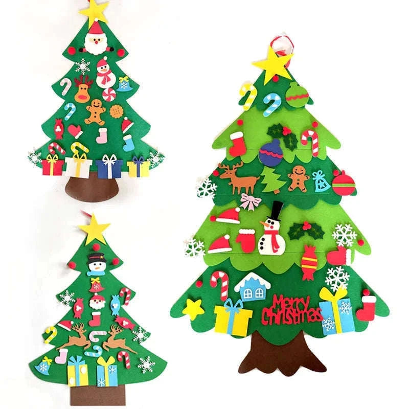 DIY Felt Christmas Tree for Kids with Reusable Ornaments-PB-32pcs 5M light / 1M