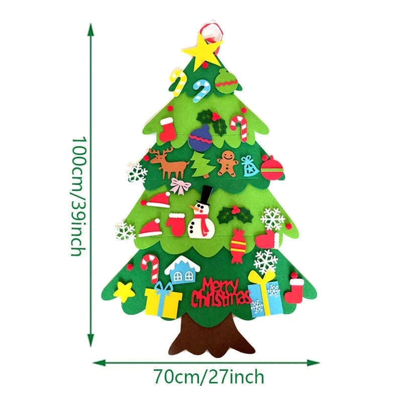 DIY Felt Christmas Tree for Kids with Reusable Ornaments-PB-32pcs 5M light / 1M