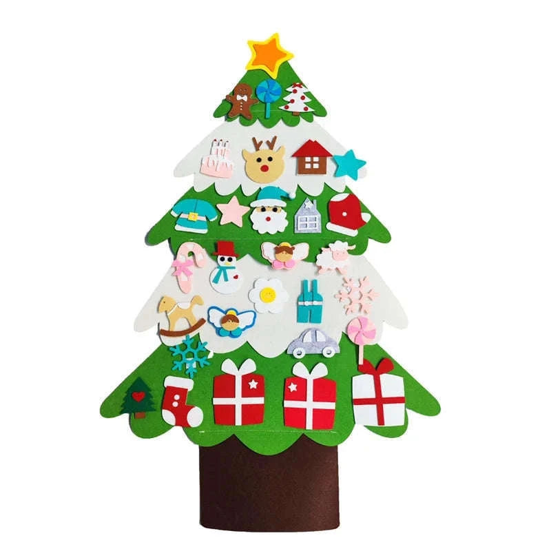 DIY Felt Christmas Tree for Kids with Reusable Ornaments-PB-32pcs 5M light / 1M