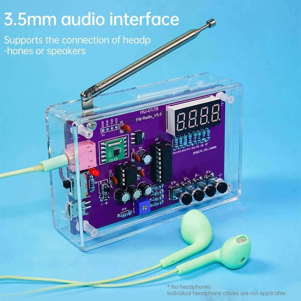 DIY FM Radio Electronic Kit with Digital Display-HU 017B With Shell / China Mainland