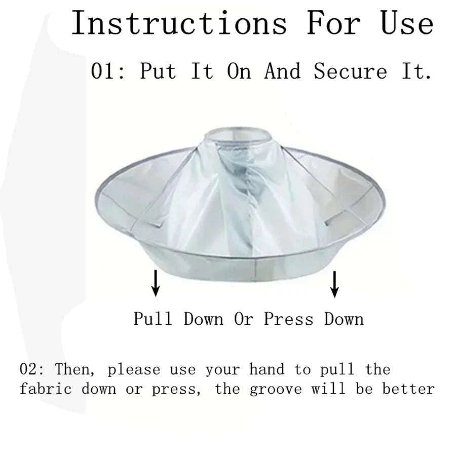 DIY Hair Cutting Cloak Umbrella Design Cover, Foldable Waterproof, 60cm-Silver