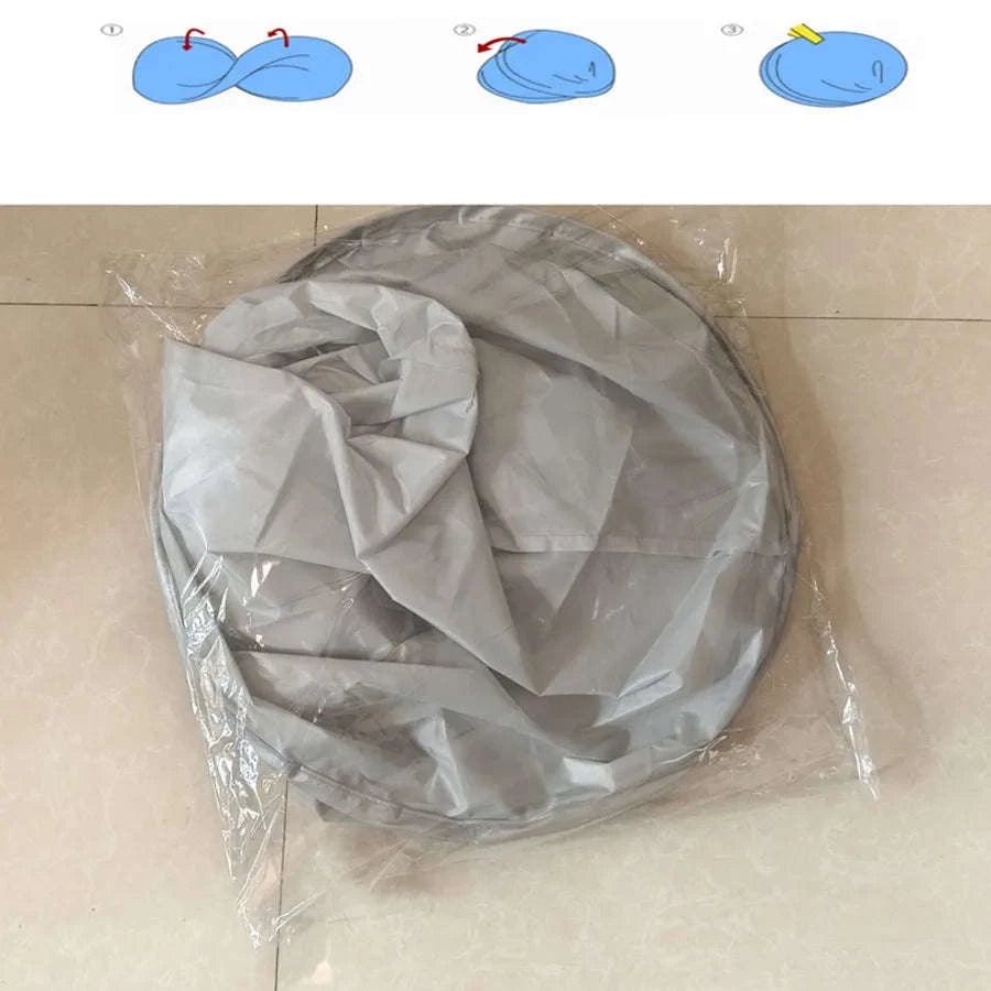 DIY Hair Cutting Cloak Umbrella Design Cover, Foldable Waterproof, 60cm-Silver