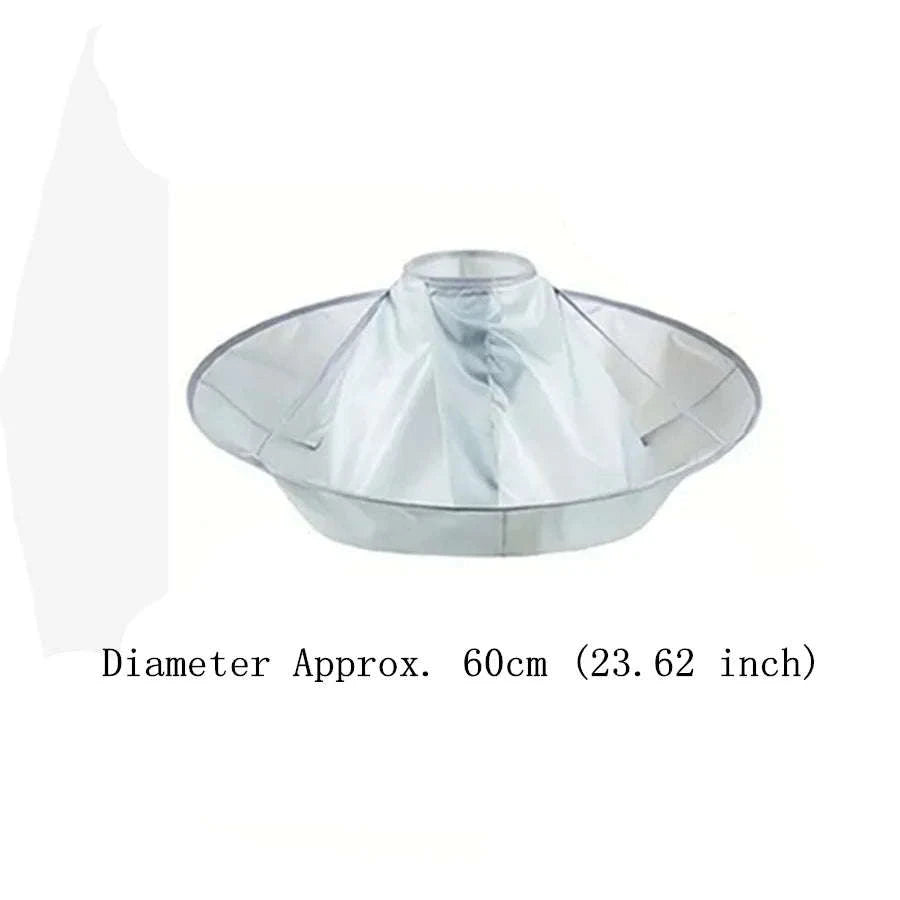 DIY Hair Cutting Cloak Umbrella Design Cover, Foldable Waterproof, 60cm-Silver