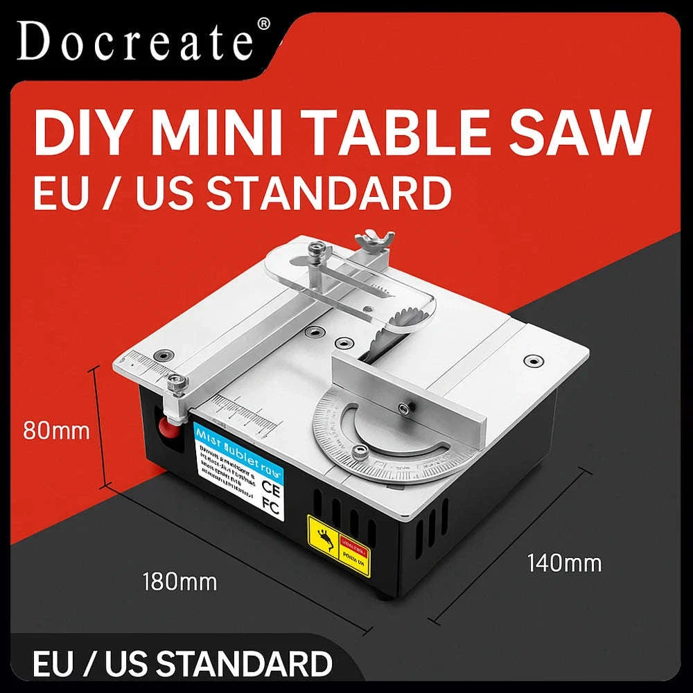 DIY Mini Table Saw 96W Compact Precision Cutting Machine-US Table Saw Set / China Mainland
