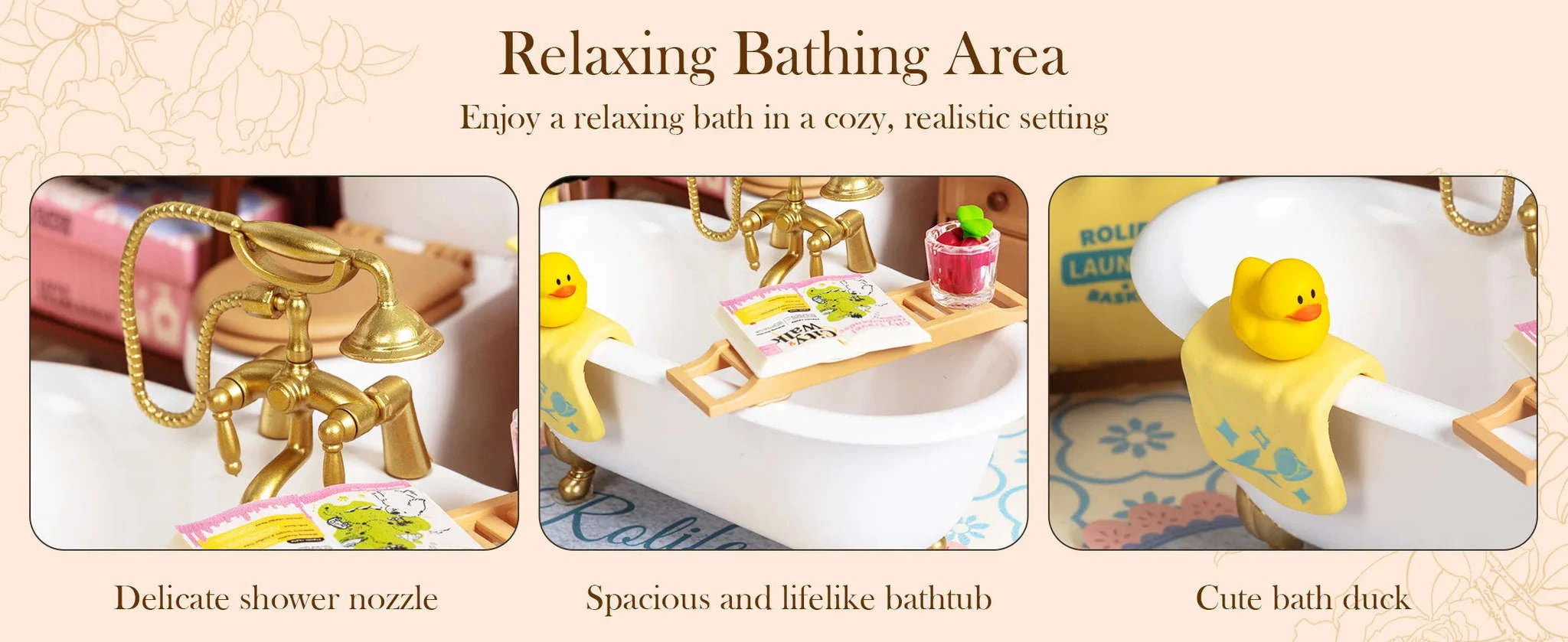 DIY Miniature House Kit – Pop Bubble Bathroom Set-United States