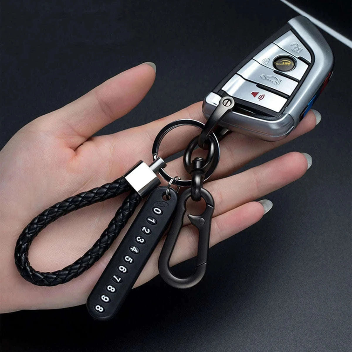 DIY Phone Number Plate Keychain for Safer, Easier Returns-Style 1