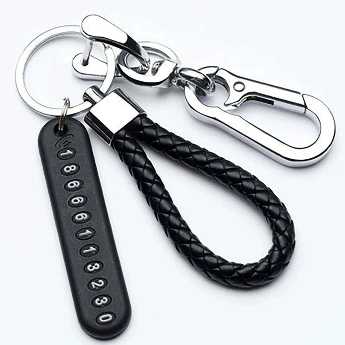 DIY Phone Number Plate Keychain for Safer, Easier Returns-Style 1