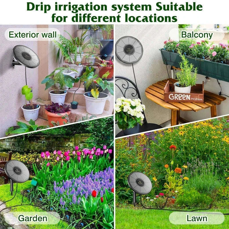 DIY Solar Drip Irrigation System with 15m Hose-3W