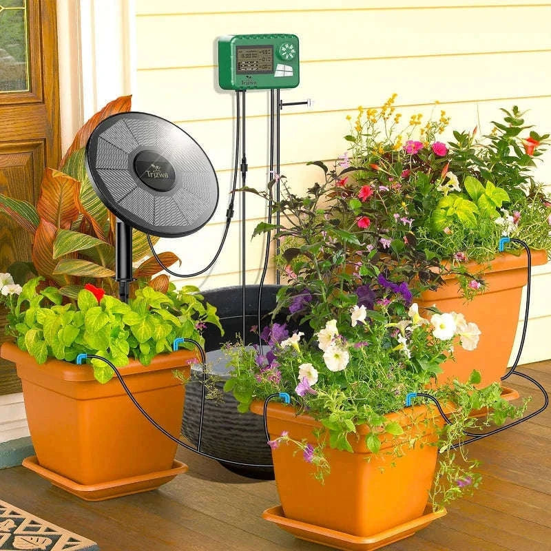 DIY Solar Drip Irrigation System with 15m Hose-3W