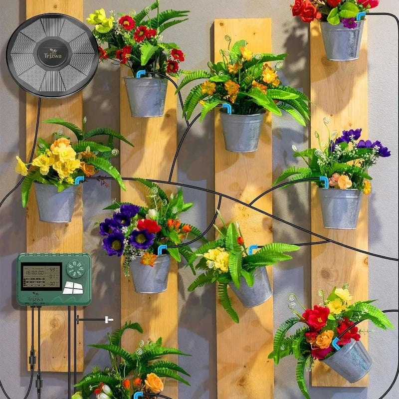 DIY Solar Drip Irrigation System with 15m Hose-3W