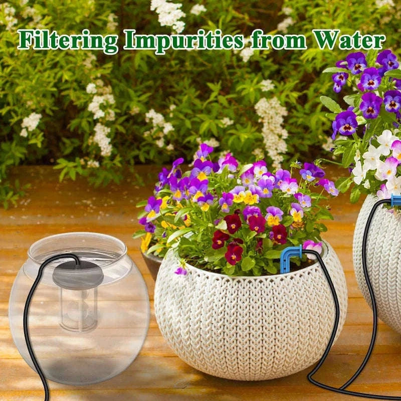 DIY Solar Drip Irrigation System with 15m Hose-3W