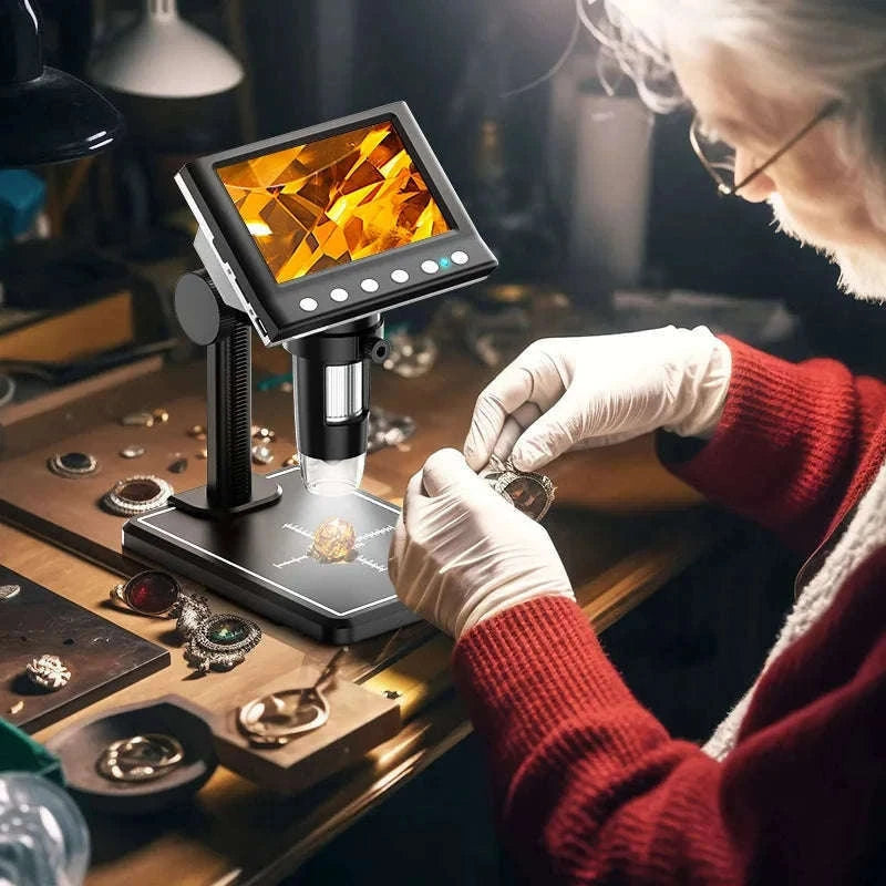 DM7 4.3" 1000X Digital Video Microscope with LEDs-DM7-Z01C / 1600X