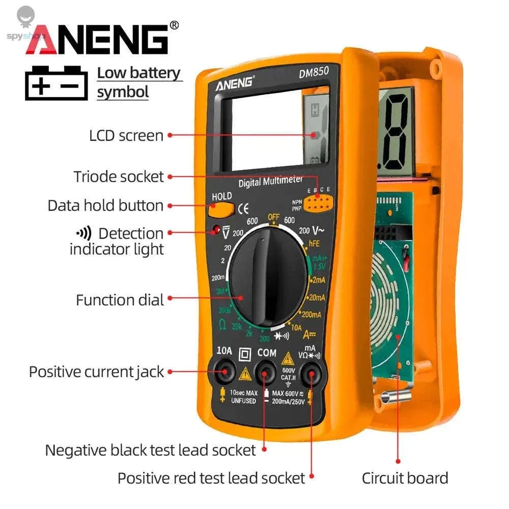DM850 Multimeter Automatic Professional Tester for Accurate Electrical Checks-Red with box