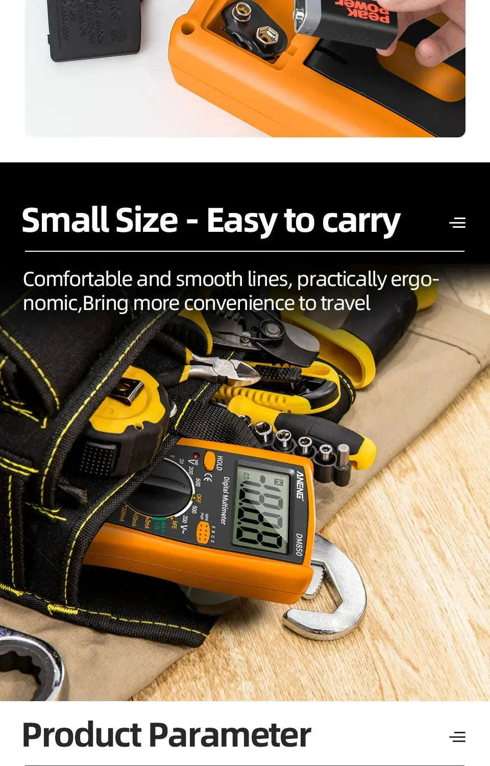 DM850 Multimeter Automatic Professional Tester-Red with box