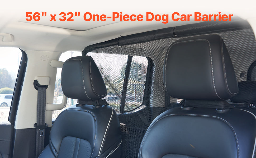 Dog Car Barrier for Front Seats with Mesh Net Universal Fit
