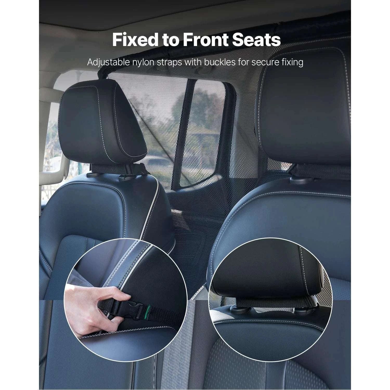 Dog Car Barrier for Front Seats with Mesh Net Universal Fit-56 x 32inch / GERMANY