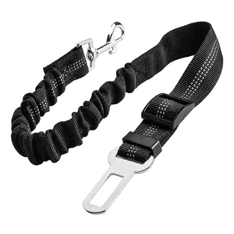 Dog Car Safety Belt with Reflective Damping Design-black