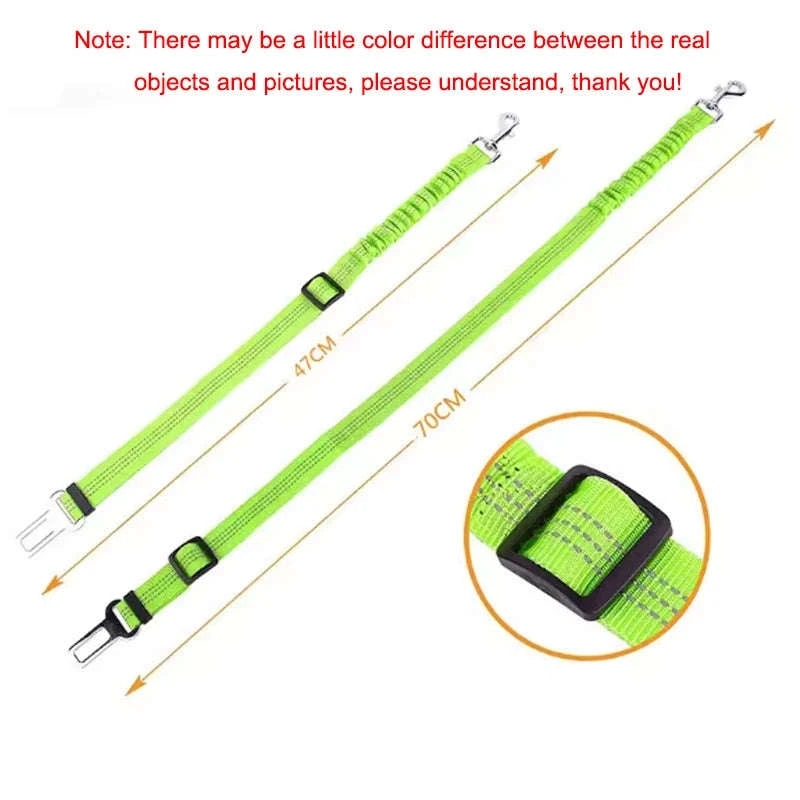 Dog Car Safety Belt with Reflective Damping Design-black