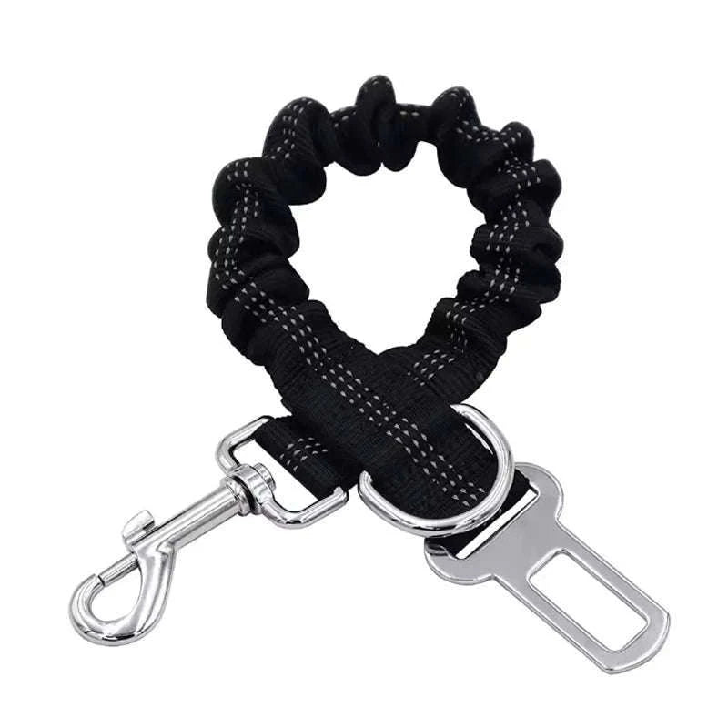 Dog Car Safety Belt with Reflective Damping Design-black