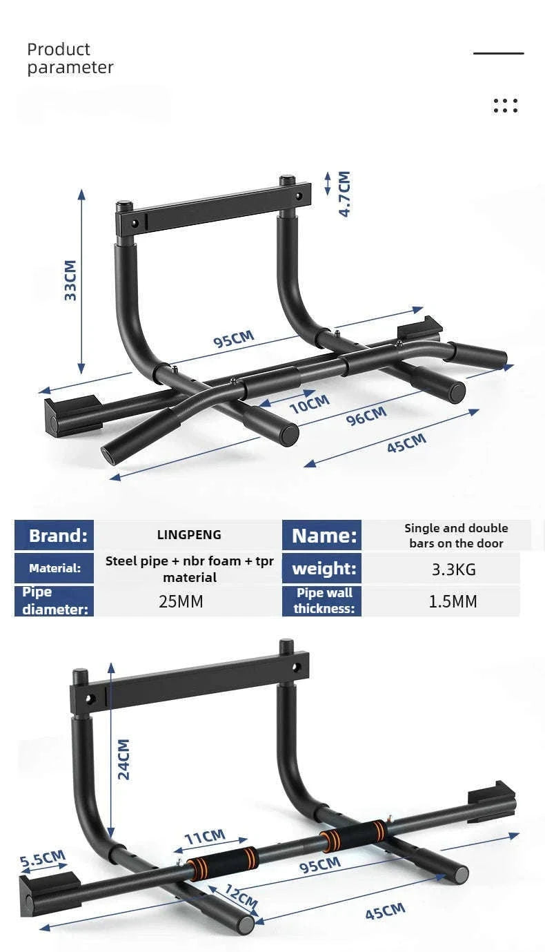 Door Frame Pull-Up Bar for Home Strength Training-Horizontal bar