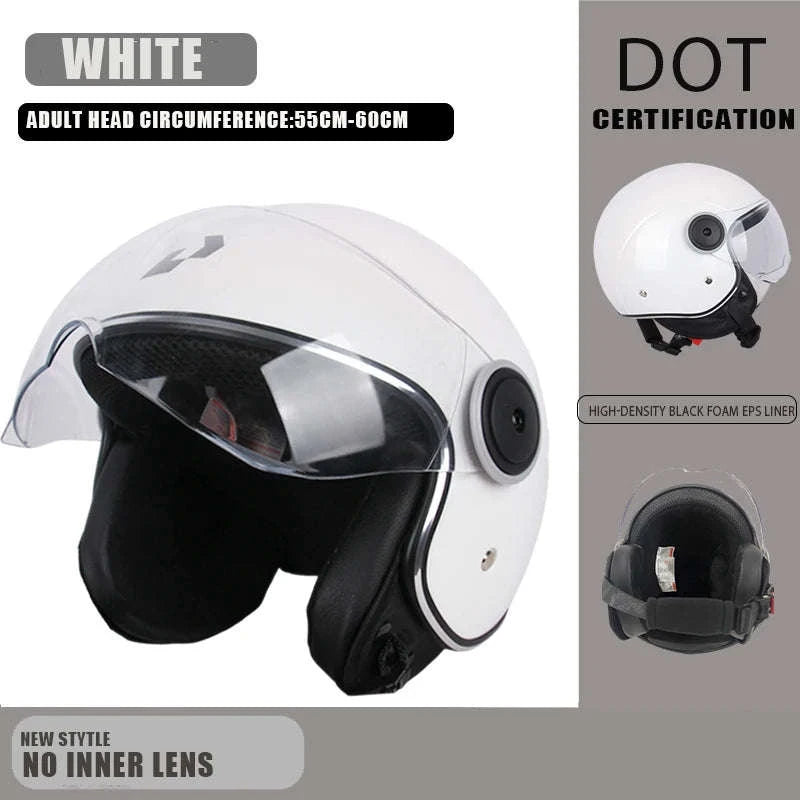DOT Certified Dual Lens Motorcycle Helmet Half Shell Four Seasons-706-S5