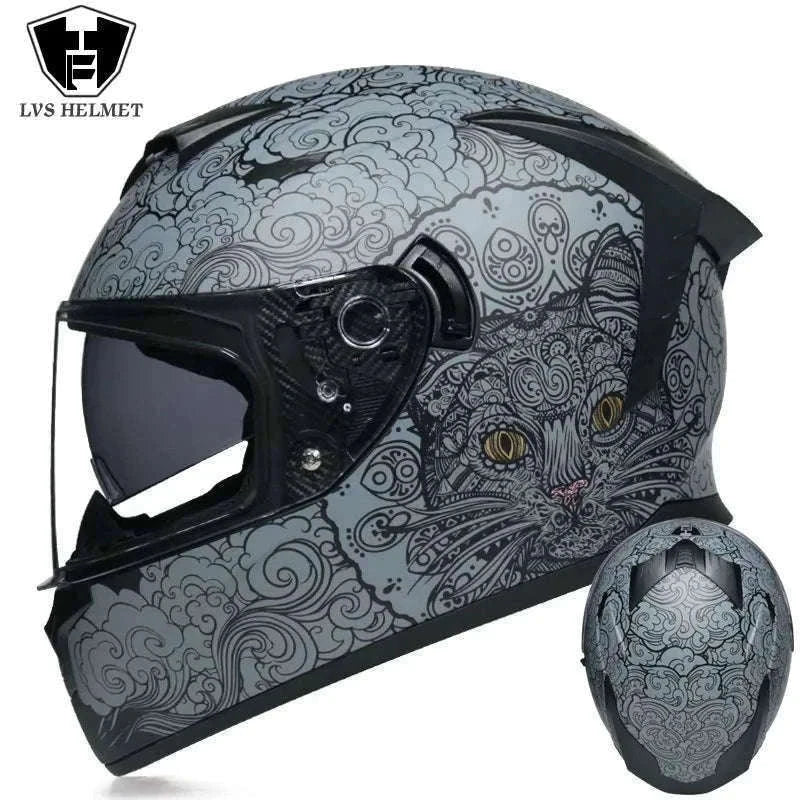 DOT Certified Full Face Motorcycle Helmet ABS Shell 1.6kg-11 / S